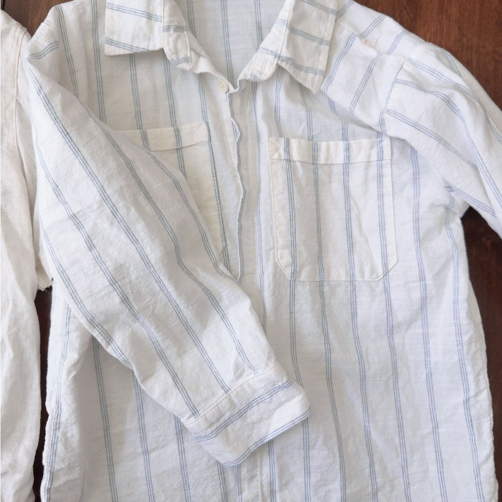 Zara boys White and Blue Striped Shirt